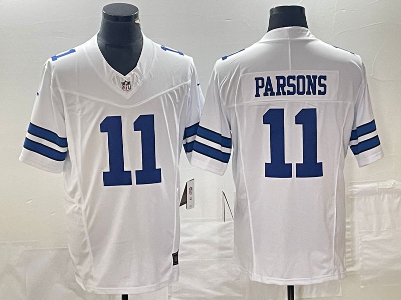 Men Dallas Cowboys #11 Parsons White Nike Vapor Limited NFL Jersey